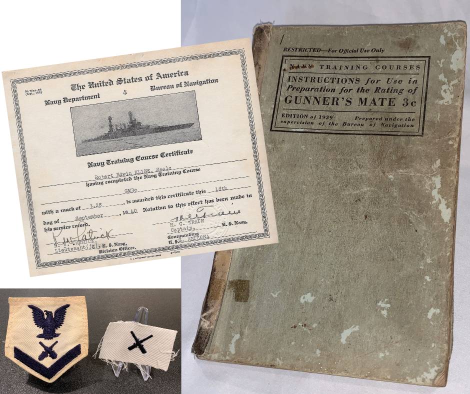 Robert Kline USS Arizona GM3c Book and Award