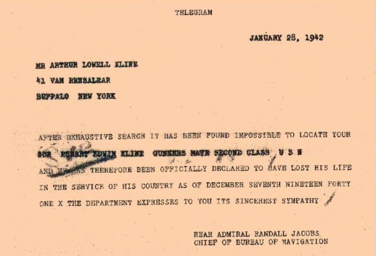 USS Arizona Telegram