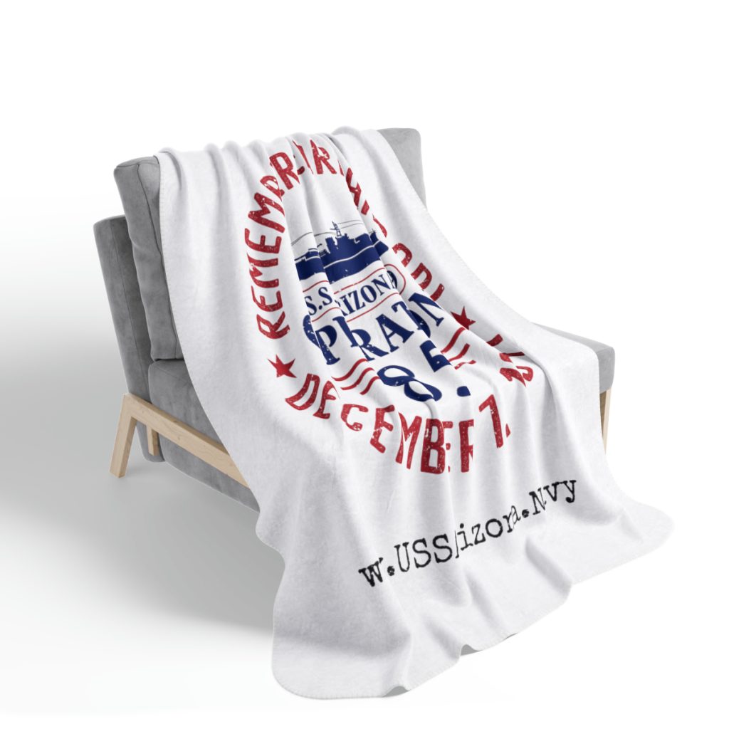 Remember Pearl Harbor! USS Arizona "Operation 85" Fleece Sherpa Blanket