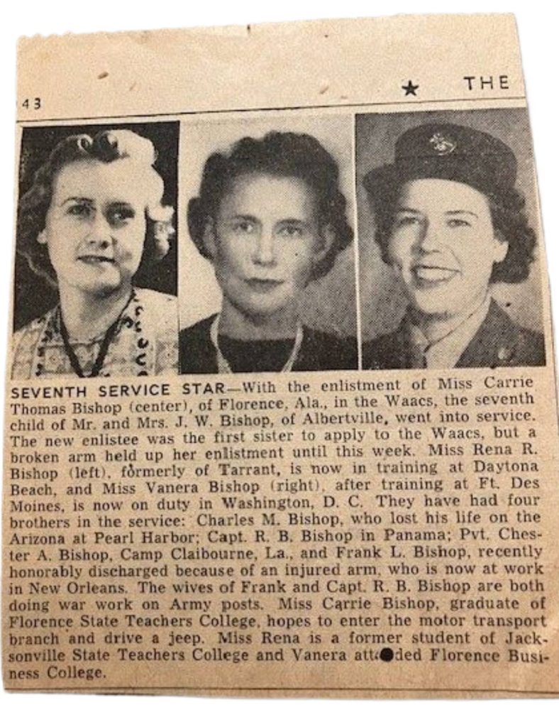 News Clipping Millard Charles Bishop USS Arizona