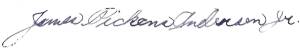 James Pickens Anderson Jr Signature USS Arizona