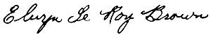 Elwyn LeRoy Brown signature USS Arizona