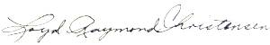Loyd Raymond Christensen signature USS Arizona