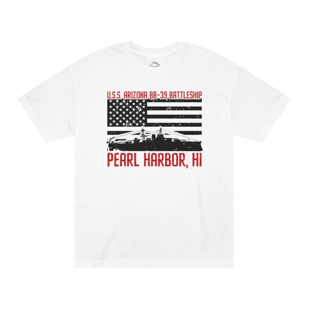 USS Arizona - Patriotic Flag Front Logo Unisex Classic Tee